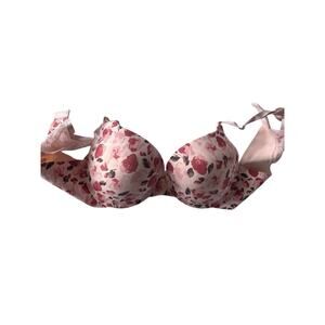 Marilyn Monroe 36C Pink Floral Padded Push Up Underwire Microfiber Smoothing